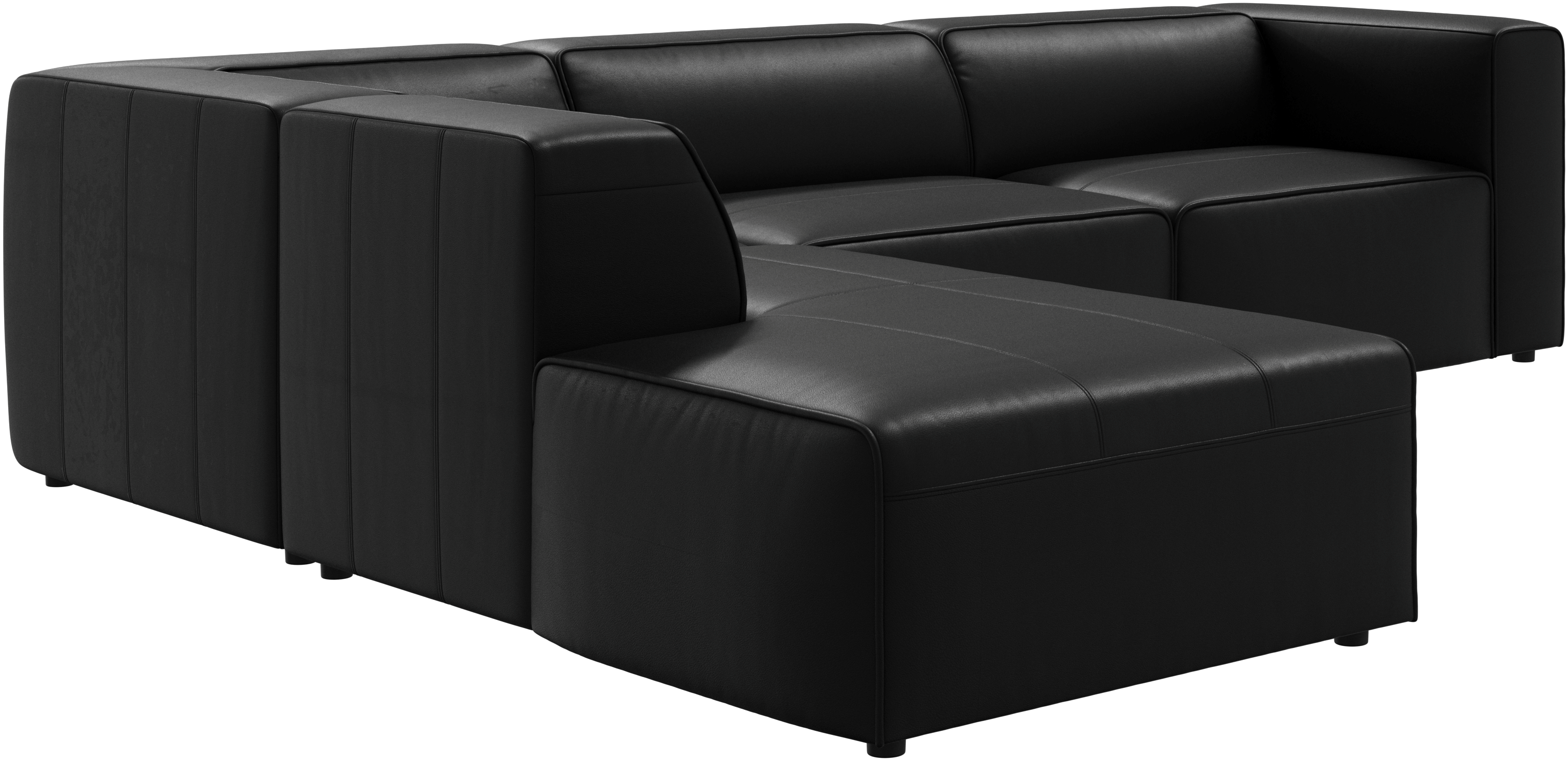 ボーコンセプト黒いレザー L字型ソファセット